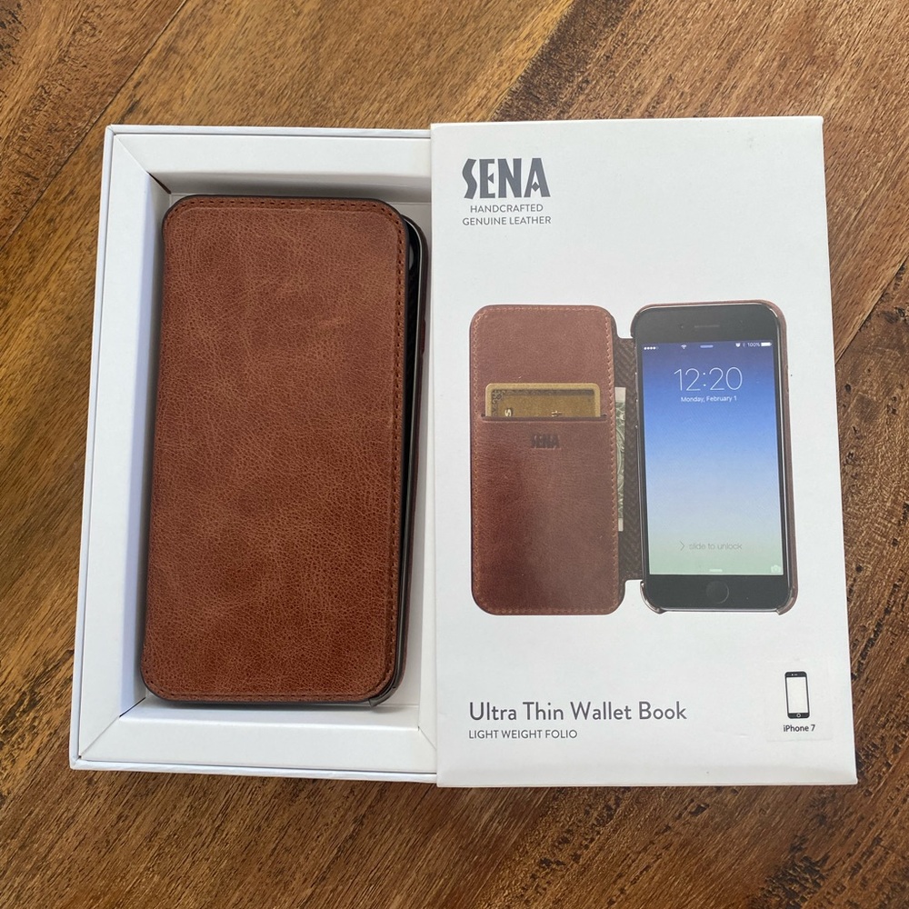 Sena Cases Apple Iphone 7 Ultra Thin Wallet Book Case Cognac